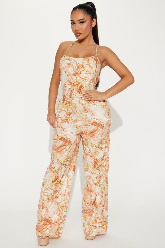 Vacation Baby Printed Jumpsuit - Taupe