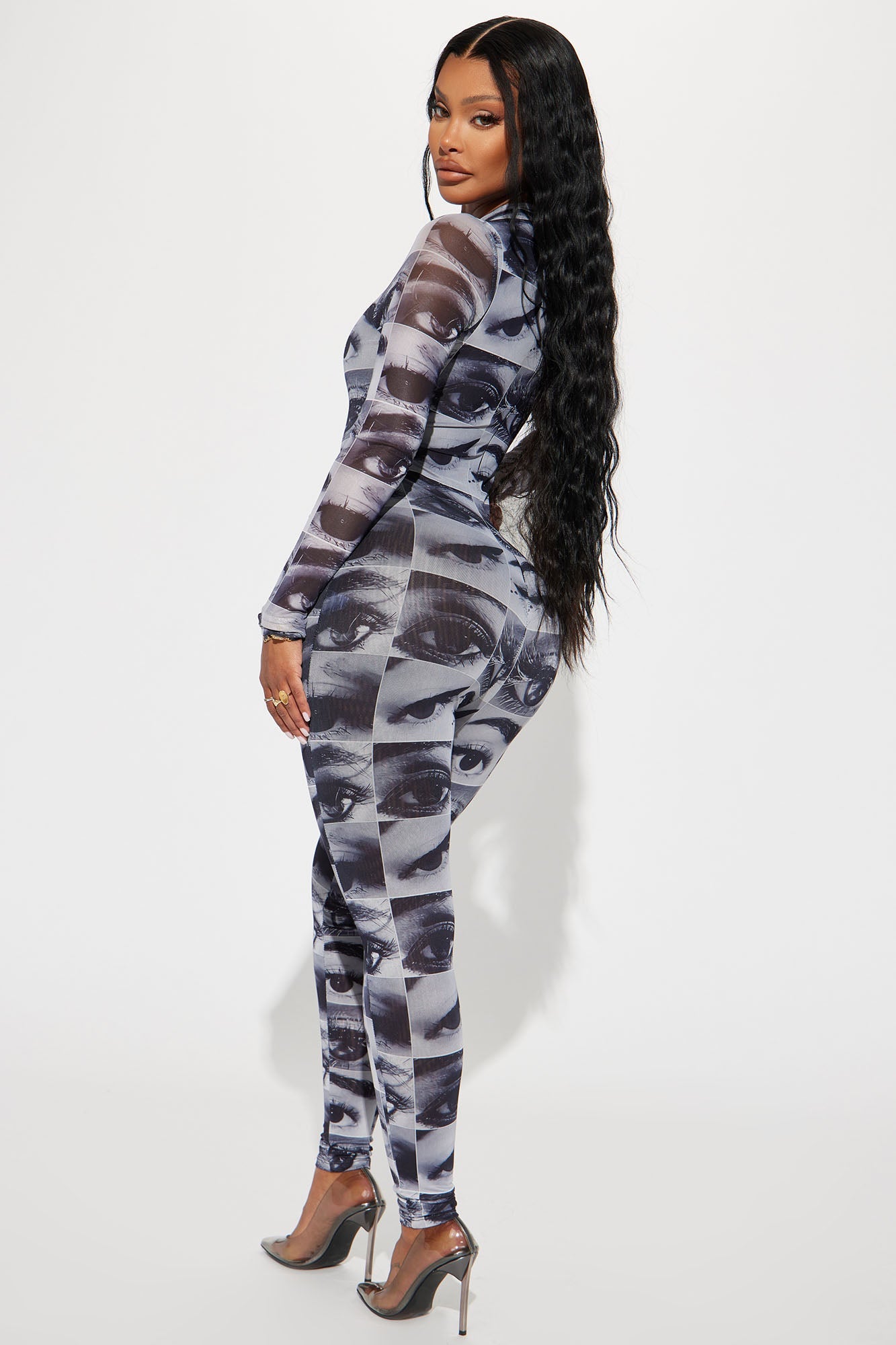 Eye See You Jumpsuit - Black/White