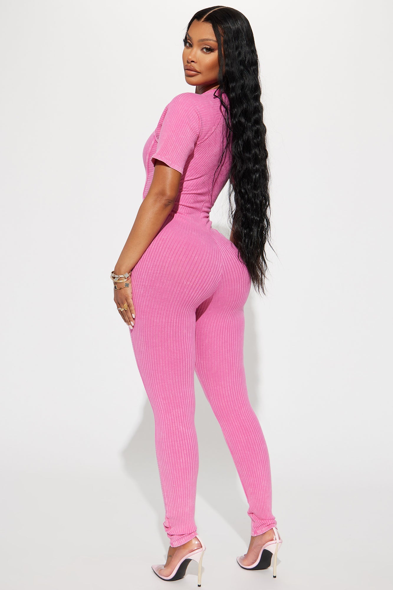 Lucy Mineral Wash Jumpsuit - Pink