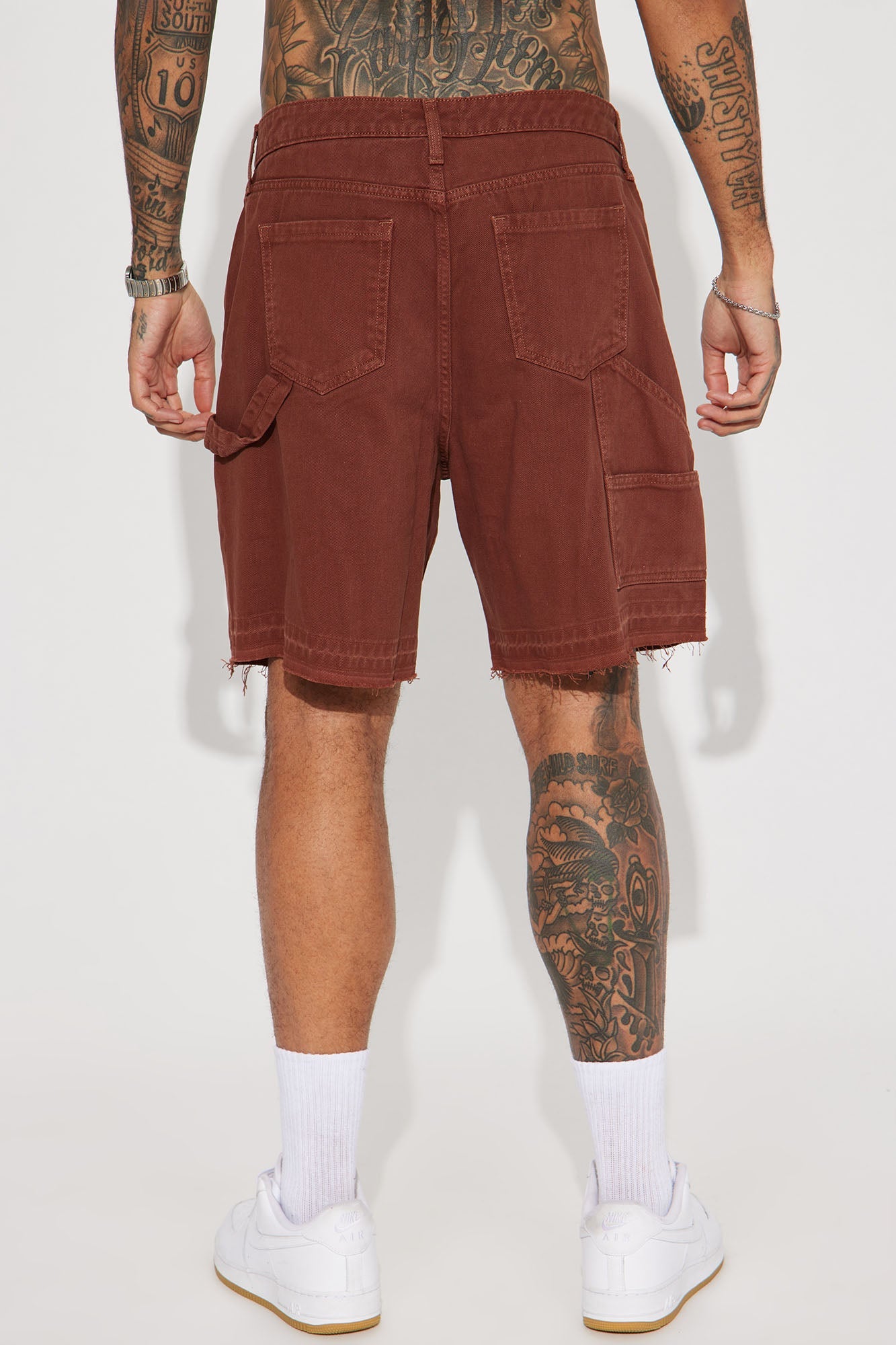 Take It Back Relaxed Denim Shorts - Brown